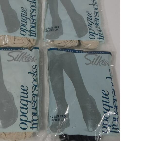Silkies Women's Opaque Classic Ribbed Trouser Socks 4 New PKGS - Picture 4 of 4